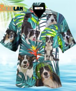 Border Collie Dog Tropical Leaf Lover Hawaiian Shirt