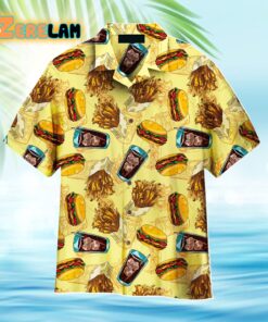 Burger Life Is Better With Burger Food Lover Yellow Hawaiian Shirt