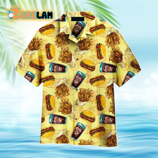 Burger Life Is Better With Burger Food Lover Yellow Hawaiian Shirt