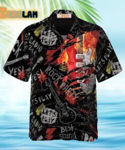 Burned Electric Guitar Hawaiian Shirt