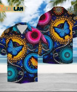 Butterfly Colorful Circle Hawaiian Shirt