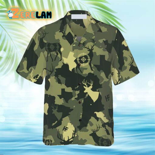 Camouflage Deer Texas Gun Hunting Hawaiian Shirt