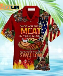 Camping Bear Put My Meat Want To Swallow Hawaiian Shirt