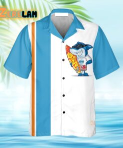 Cartoon Shark Chest Pocket Hawaiian Shirt