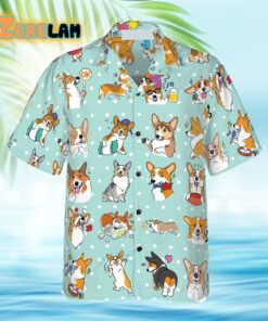 Cartoon Welsh Corgi Best Dog Hawaiian Shirt