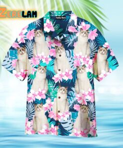 Cat And Beautiful Flower Tropical Hawaiian Shirt