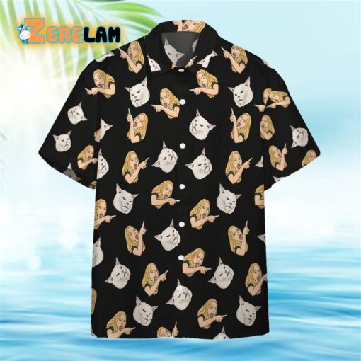 Cat And Girl Hawaiian Shirt