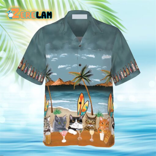 Cat Beer Alcohol Hawaiian Shirt