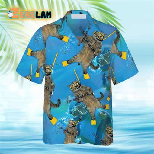 Cat Diver Hawaiian Shirt
