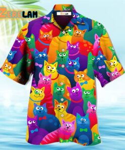 Cat Funny Colorful Style Hawaiian Shirt