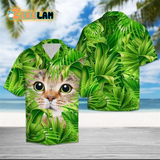 Cat Hiding Hawaiian Shirt
