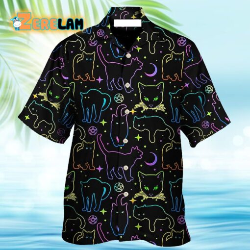 Neon Cat Fiesta Hawaiian Shirt