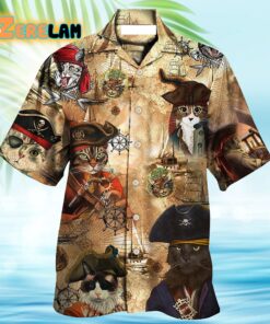 Pirate Cat Vintage Cool Hawaiian Shirt