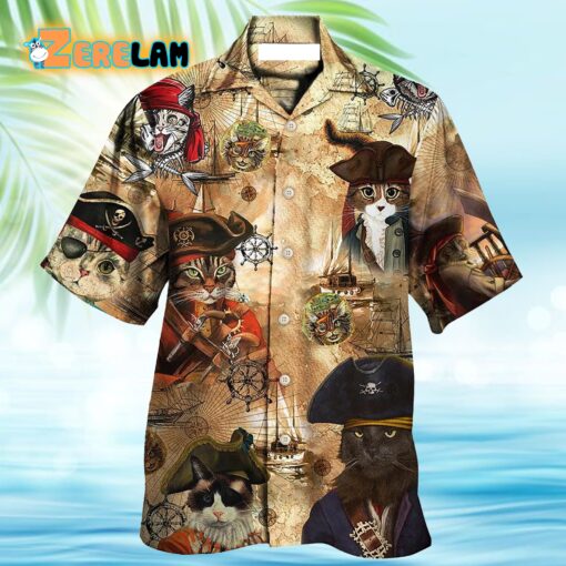 Pirate Cat Vintage Cool Hawaiian Shirt