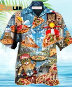 Cat Pizza Cat Funny Style Hawaiian Shirt