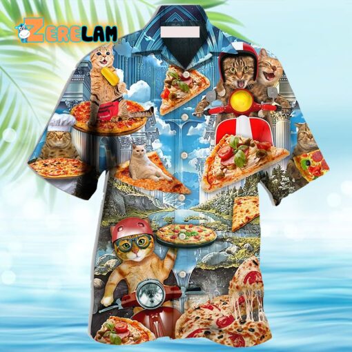 Cat Pizza Cat Funny Style Hawaiian Shirt