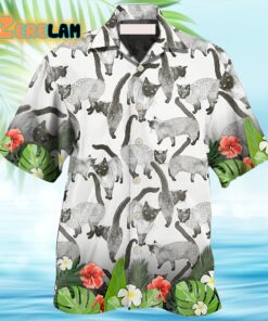 Cat Siamese Cat Lovely Tropical Style Hawaiian Shirt