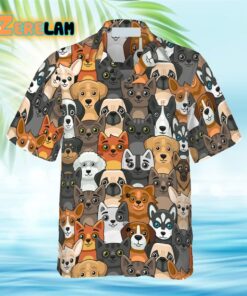 Cats And Dogs Seamless Pattern Hawaiian Shirt