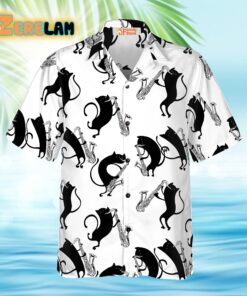 Cats Play Saxophone Hawaiian Shirt