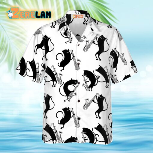 Cats Play Saxophone Hawaiian Shirt