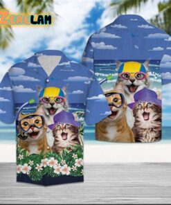 Cats Summer Beach Hawaiian Shirt