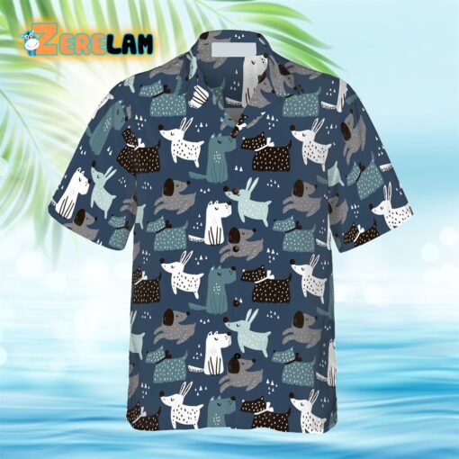Childish Seamless Pattern Dogs Hawaiian Shirt