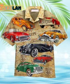 Classic Cars In The City Hawaiian Shirt