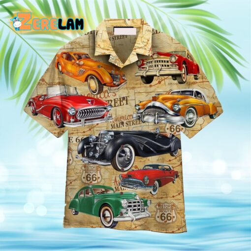 Classic Cars In The City Hawaiian Shirt