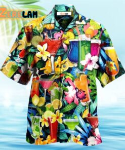 Cocktail And Flowers Hawaiian Shirt