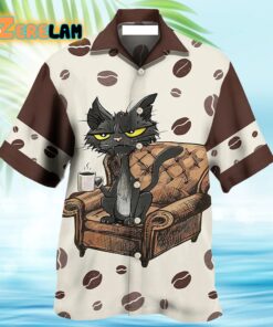 Black Cat My Coffee And I Hawaiian Shirt