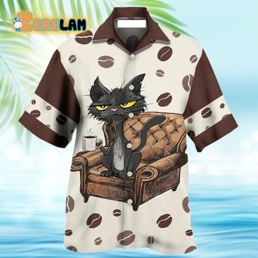 Black Cat My Coffee And I Hawaiian Shirt