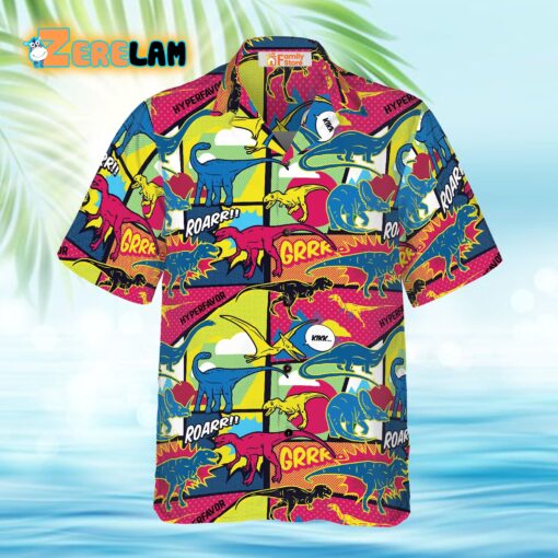 Color-ful Dinosaur Hawaiian Shirt