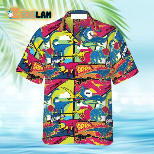 Comic Dinosaur Hawaiian Shirt