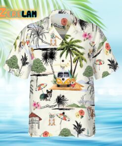 Corgi Hawaii Beach Hawaiian Shirt
