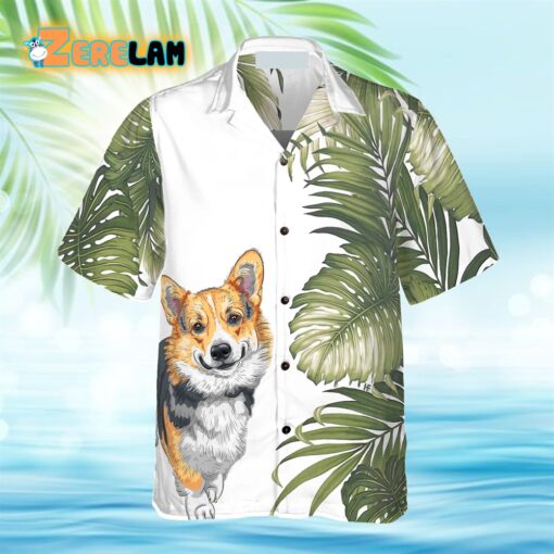 Corgi Monstera Leaves Best Dog Hawaiian Shirt