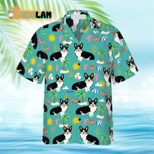 Corgi On The Beach Hawaiian Shirt