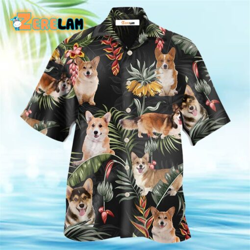 Corgi Tropical Love Dog Hawaiian Shirt
