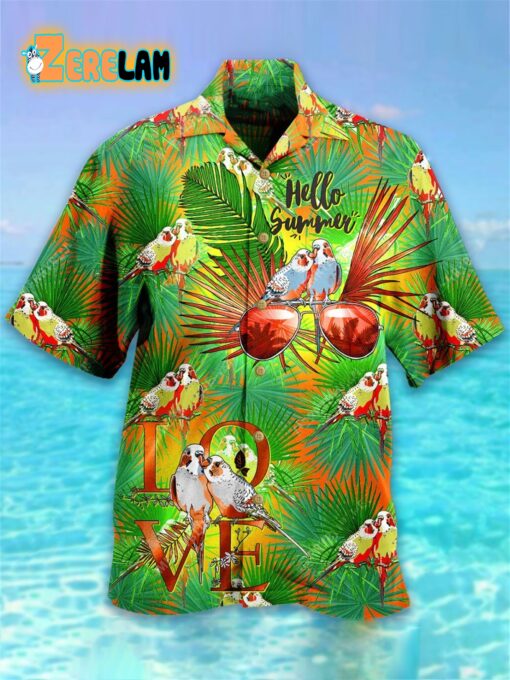 Couple Parrot Hello Summer Hawaiian Shirt