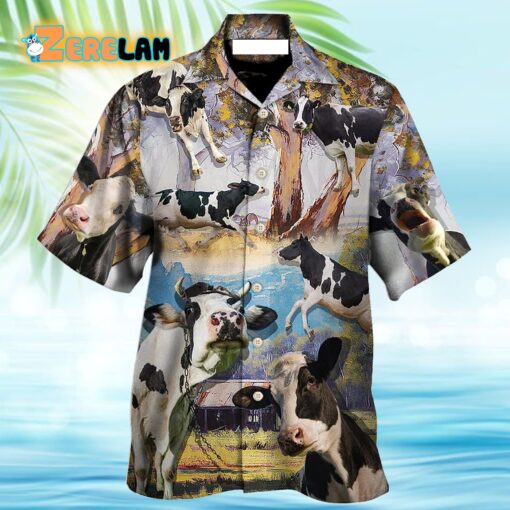Cow Dancing In The Australian Landscape Hawaiian Shirt