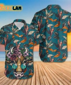 Cow Floral Tropical Hawaiian Shirt