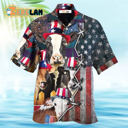 Cow Independence Day Hawaiian Shirt