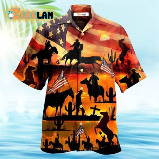 Cowboy American Love Life Sunset Hawaiian Shirt