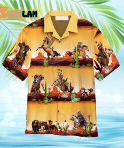 Cowboy Cat Cactus Hawaiian Shirt