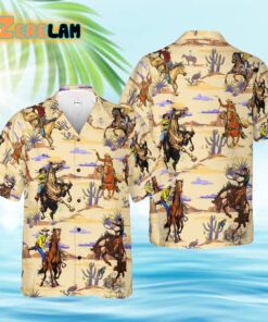 Cowboys Riding Horse In The Desert Hawaiian Shirt