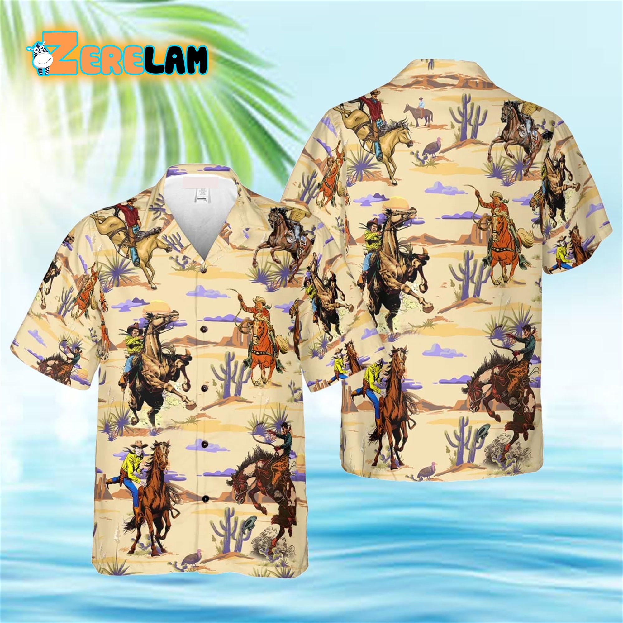 Cowboys Riding Horse In The Desert Hawaiian Shirt - Zerelam