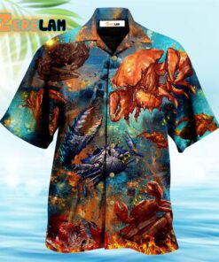 Crab Let’s Get Crackin In Ocean Hawaiian Shirt