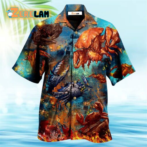Crab Let’s Get Crackin In Ocean Hawaiian Shirt