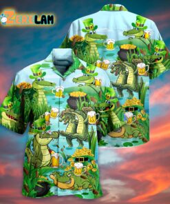 Crocodile Drink Beer Hawaiian Shirt