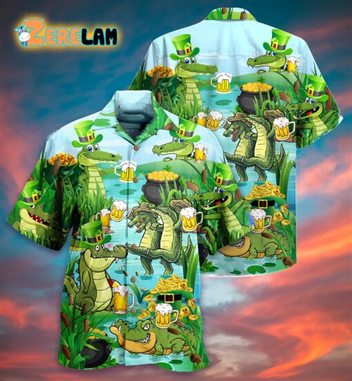 Crocodile Drink Beer Hawaiian Shirt