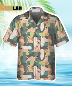 Cute Labrador Seamless Pattern Dog Hawaiian Shirt